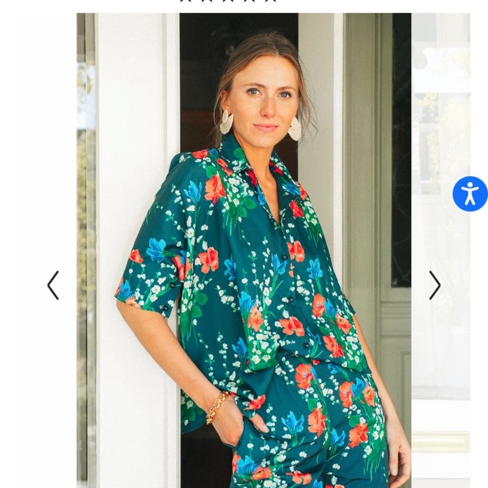 Tuckernuck Jade Blooms Farris Blouse